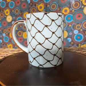 Speckled Stoneware Mug | Vintage Style Net Pattern Coffee Mug